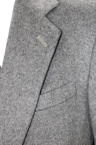 Christian Aujard Mens Gray Camel Hair Blend Sport Coat Classic Size 40