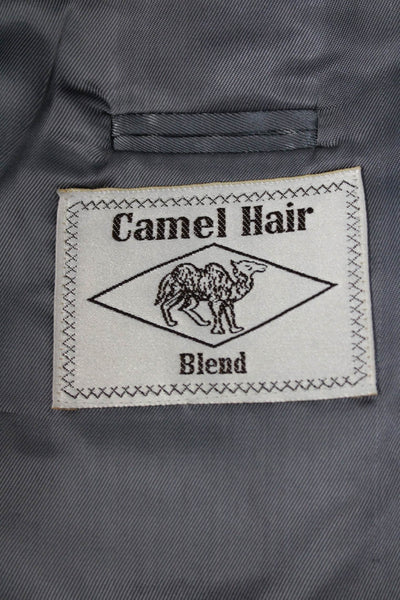 Christian Aujard Mens Gray Camel Hair Blend Sport Coat Classic Size 40