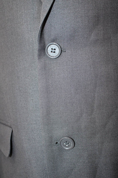 Alain Dupetit Mens 2 Piece Wool Suit Dark Gray Button Solid Size 42