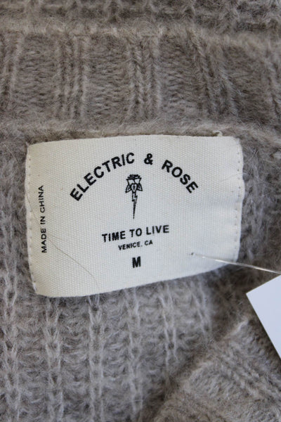 Electric & Rose Unisex Beige Mohair Wool Pullover Sweater Size M