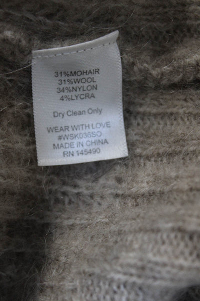 Electric & Rose Unisex Beige Mohair Wool Pullover Sweater Size M