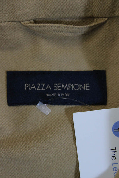 Piazza Sempione Women Beige Collared Button Jacket Cotton Lycra Size 48