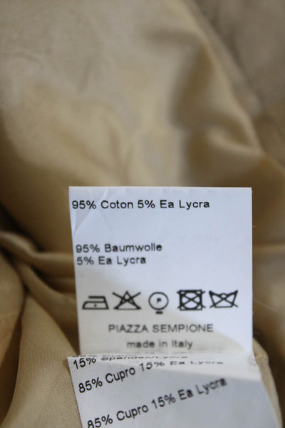 Piazza Sempione Women Beige Collared Button Jacket Cotton Lycra Size 48