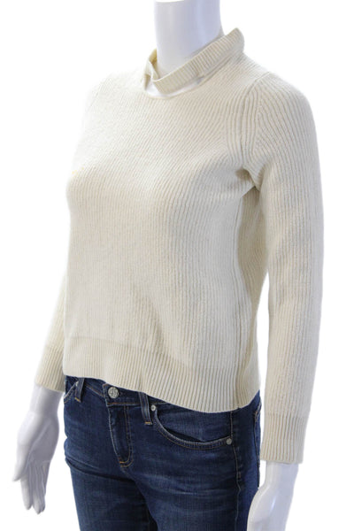 Rag & Bone Jean Unisex Mock Neck Pullover Sweater Beige Wool Nylon Size XS