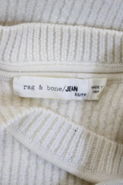 Rag & Bone Jean Unisex Mock Neck Pullover Sweater Beige Wool Nylon Size XS