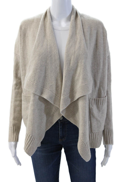Vince Unisex Cardigan Beige Wool Cashmere Designer Size XS