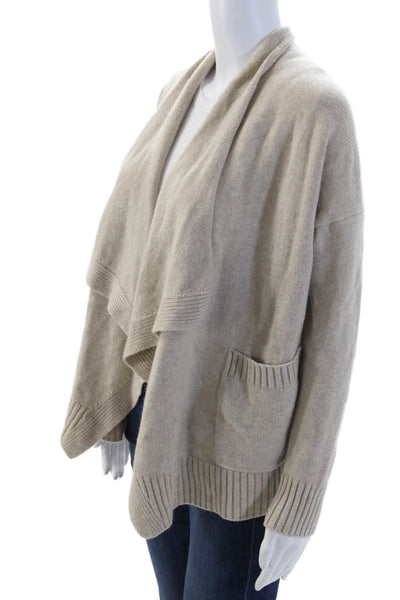 Vince Unisex Cardigan Beige Wool Cashmere Designer Size XS