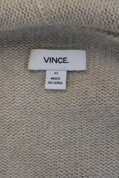 Vince Unisex Cardigan Beige Wool Cashmere Designer Size XS