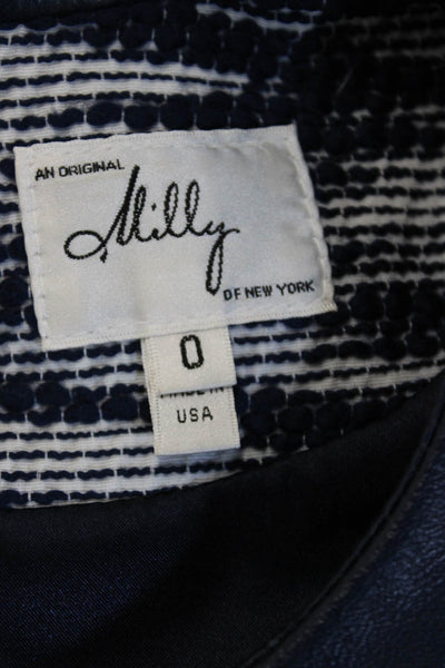 Milly Of New York Women Sheath Dress Dark Blue Sleeveless Knee Length Size 0