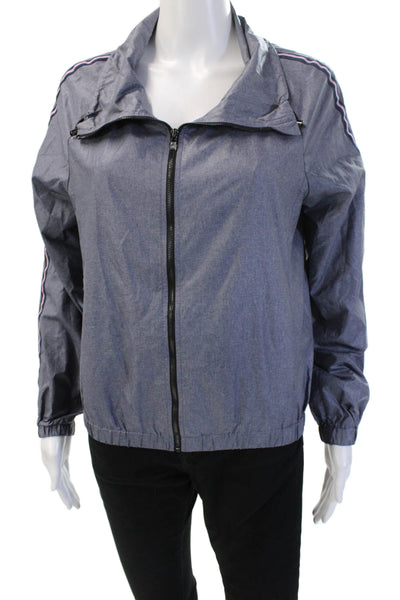 Heroine Sport Womens Windbreaker Blue High Neck 100% Poly Zip Size S