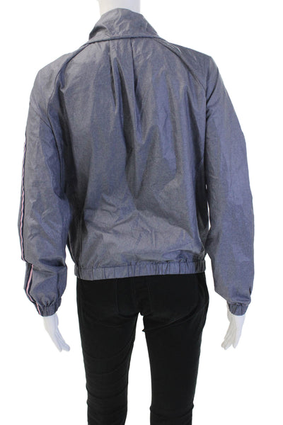 Heroine Sport Womens Windbreaker Blue High Neck 100% Poly Zip Size S