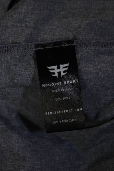 Heroine Sport Womens Windbreaker Blue High Neck 100% Poly Zip Size S