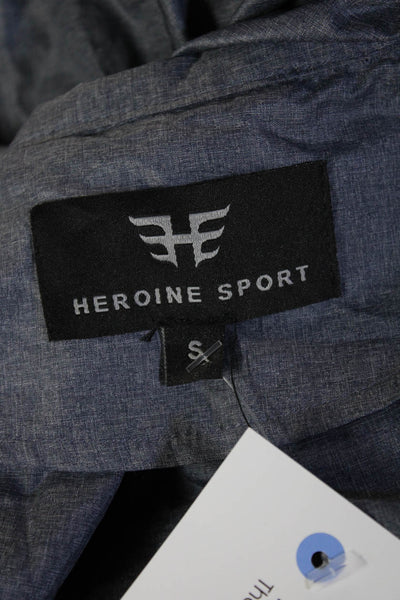 Heroine Sport Womens Windbreaker Blue High Neck 100% Poly Zip Size S