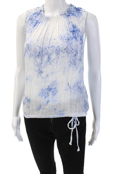 Bella Dahl Women Bohemian Sleeveless High Neck Drawstring Rayon Blouse Size S