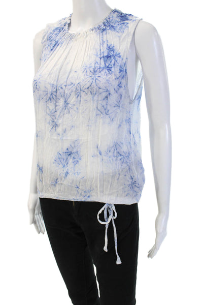 Bella Dahl Women Bohemian Sleeveless High Neck Drawstring Rayon Blouse Size S