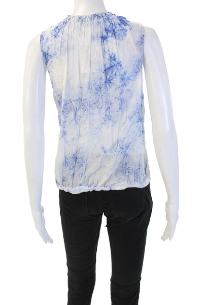 Bella Dahl Women Bohemian Sleeveless High Neck Drawstring Rayon Blouse Size S