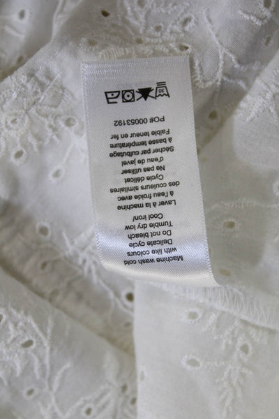 Rag & Bone Women Cropped Button-Up Sleeveless Collared White Cotton Top Size XS
