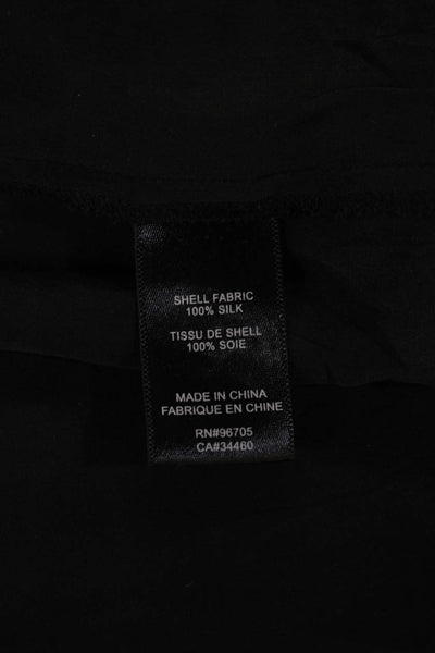 Rebecca Taylor Women Black Silk V-Neck Camisole Sleeveless Size M
