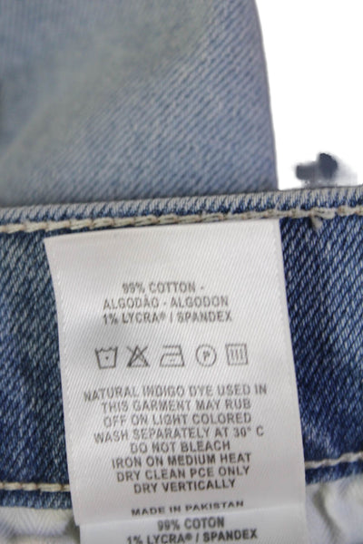 DL1961 Unisex Straight Jeans Light Blue High Rise Button Fly Size 24