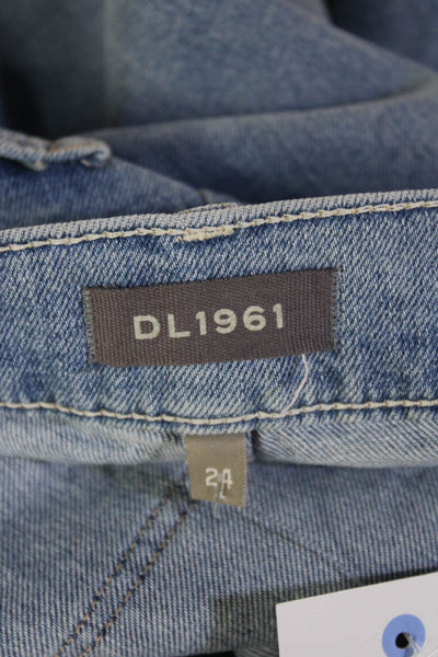 DL1961 Unisex Straight Jeans Light Blue High Rise Button Fly Size 24