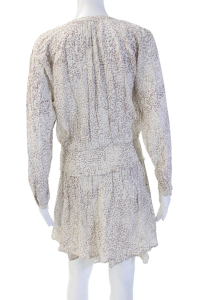 Rails Womens Beige Leopard Print Shirt Dress Long Sleeve Size S