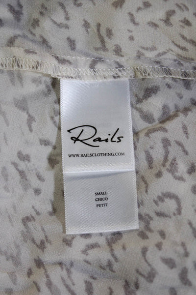 Rails Womens Beige Leopard Print Shirt Dress Long Sleeve Size S