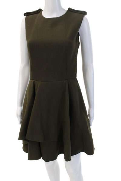 Alexander McQueen Women Green Fit & Flare Mini Dress Size 42