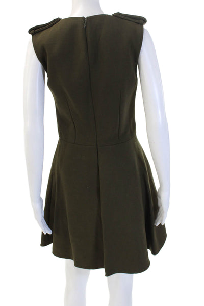 Alexander McQueen Women Green Fit & Flare Mini Dress Size 42
