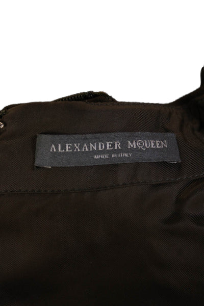 Alexander McQueen Women Green Fit & Flare Mini Dress Size 42