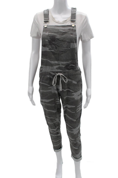 Z Supply Womens Square Neck Gray Camo Jumpsuit Sleeveless Size XS