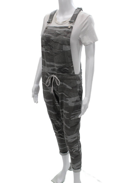 Z Supply Womens Square Neck Gray Camo Jumpsuit Sleeveless Size XS