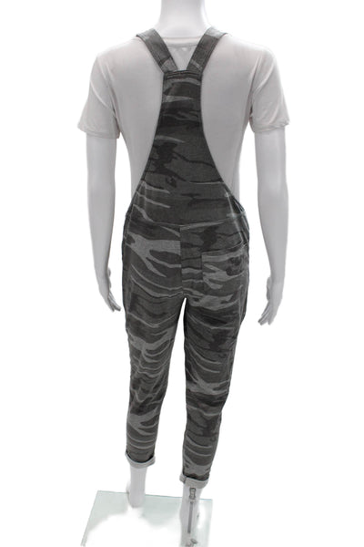 Z Supply Womens Square Neck Gray Camo Jumpsuit Sleeveless Size XS