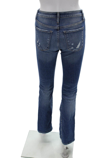 Flying Monkey Women Bootcut Jeans Dark Blue Mid Rise Button Size 26