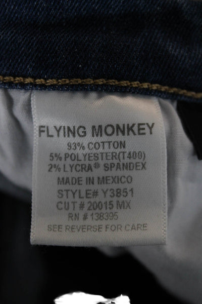 Flying Monkey Women Bootcut Jeans Dark Blue Mid Rise Button Size 26