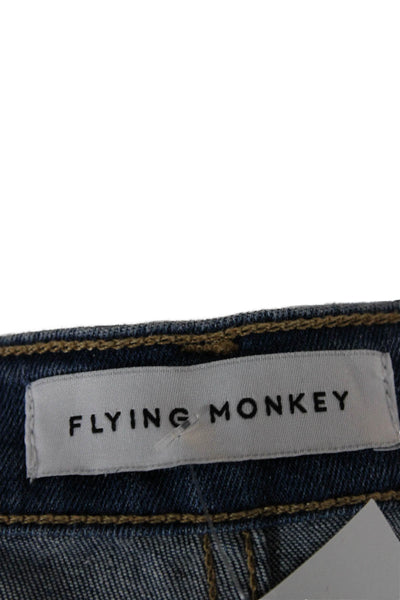 Flying Monkey Women Bootcut Jeans Dark Blue Mid Rise Button Size 26