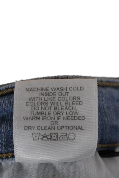 Flying Monkey Womens Cropped Flared Jeans Light Blue Mid Rise Inseam 25 Size 25