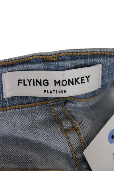 Flying Monkey Womens Cropped Flared Jeans Light Blue Mid Rise Inseam 25 Size 25