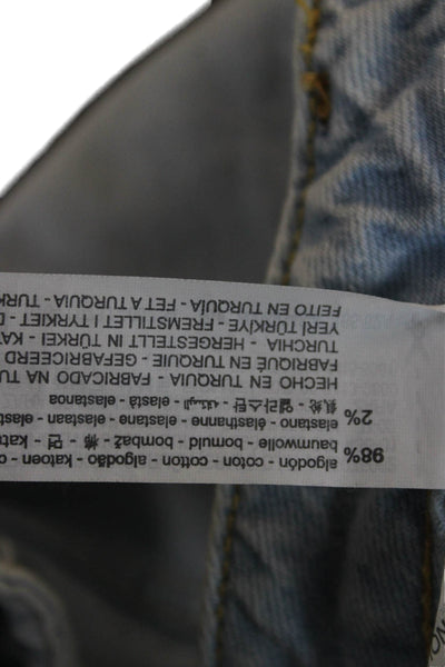 Zara Womens High Rise Mom Straight Jeans Light Blue Size 24