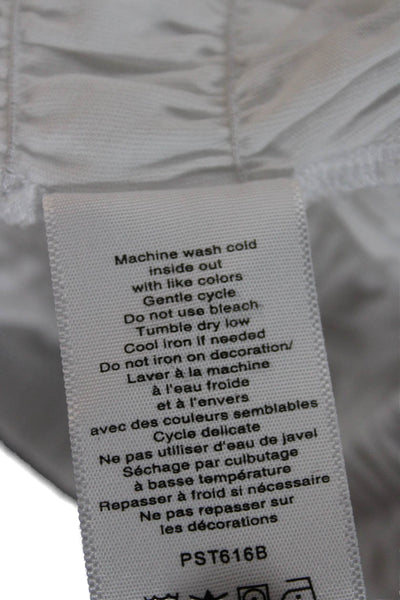 Intermix Women Cropped White Cotton Short Sleeve T-Shirt Size PP