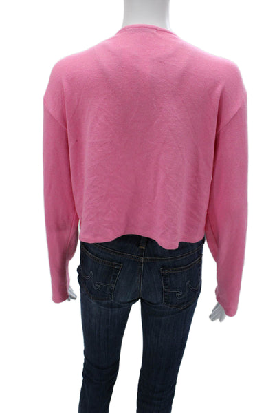 Gab kate Unisex Cardigan Pink Long Sleeve 100% Polyester Solid Size S
