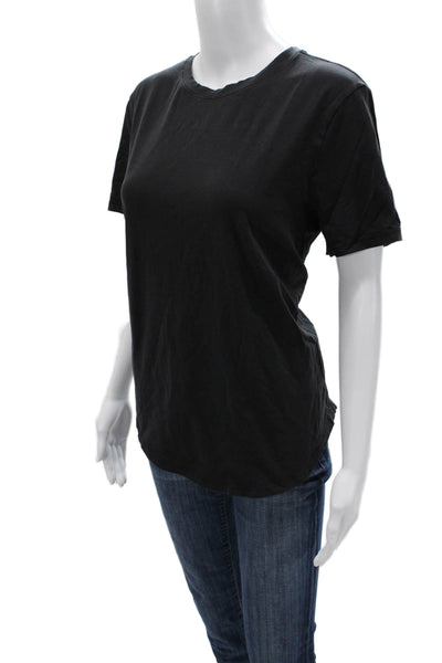 Lululemon Womens Basic Black Cotton Crew Neck Short Sleeve T Shirt Size S