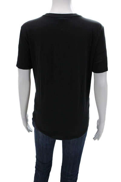 Lululemon Womens Basic Black Cotton Crew Neck Short Sleeve T Shirt Size S