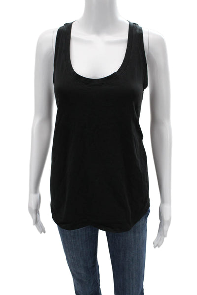 Lululemon Womens Basic Black Cotton Tank Sleeveless Round Neck Size M