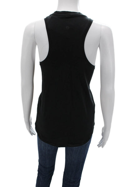 Lululemon Womens Basic Black Cotton Tank Sleeveless Round Neck Size M