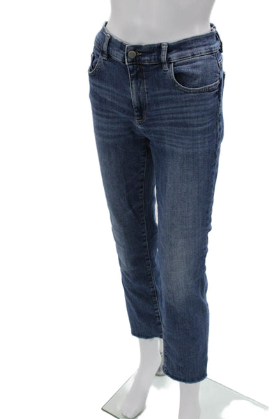 DL1961 Women Cropped Straight Dark Blue Jeans Size 30