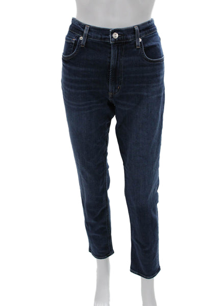 Citizens of Humanity Women Mom Cropped Dark Blue Jeans Low Rise Size 30