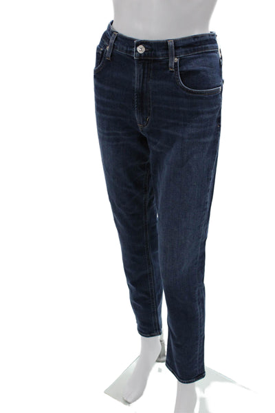 Citizens of Humanity Women Mom Cropped Dark Blue Jeans Low Rise Size 30