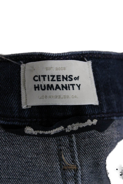 Citizens of Humanity Women Mom Cropped Dark Blue Jeans Low Rise Size 30