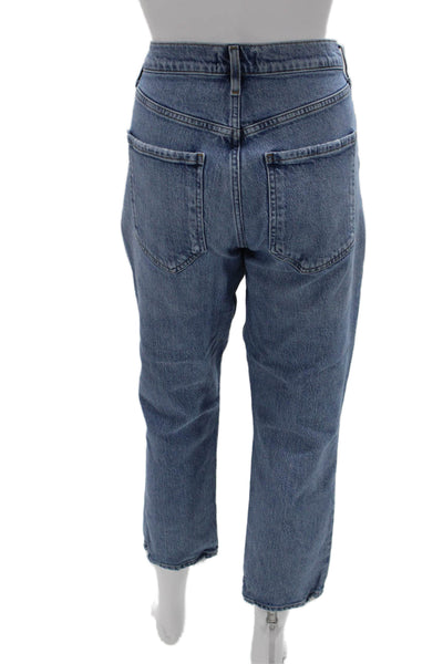 Agolde Womens Cropped Mom Jeans Blue High Rise Size 29