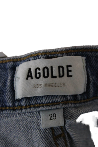 Agolde Womens Cropped Mom Jeans Blue High Rise Size 29